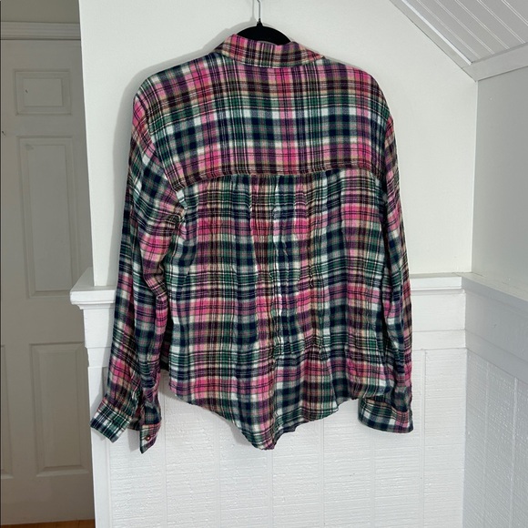 PILCRO Anthropologie Relaxed Plaid Button Up Top size Small - Picture 4 of 5